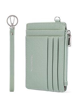 Credit Card Holder RFID Small Wallet for Women with Keychain